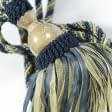 Ткани фурнитура для декора - Кисти имеджен органза сине-голубой