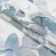 Ткани для тюли - Тюль с утяжелителем азарина  выжиг фон молочный / серо-голубой