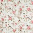 Ткани портьерные ткани - Декоративная ткань  цветы колибри фон молочный