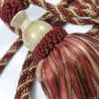 Тканини фурнітура для декора - Кисті імеджен органза бордо-золото