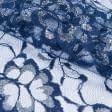 Ткани для платьев - Гипюр темно-синий