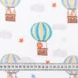 Ткани для детской одежды - Фланель белоземельная детская воздушные шары