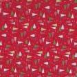 Тканини для декоративних подушок - Декоративна новорічна тканина Лонета  Ялинки, червоний