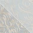Ткани для тюли - Тюль с утяжелителем агаста молочный  купон/  вышивка золото