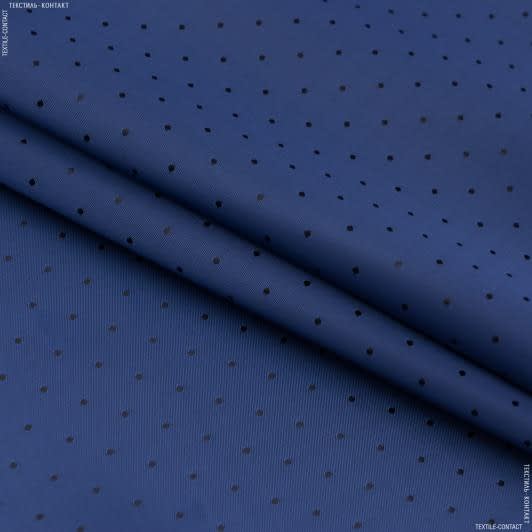 Тканини підкладкова тканина - Підкладковий атлас жакард чорний/синій