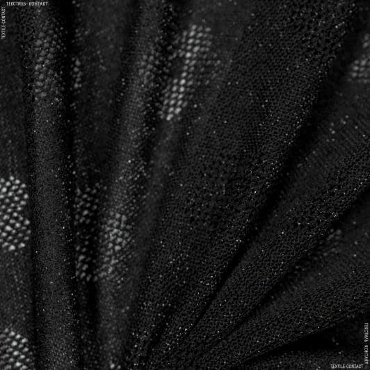 Ткани для платьев - Трикотаж с люрексом черный