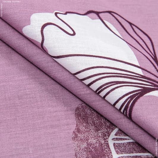 Тканини для постільної білизни - Бязь ТКЧ набивна гінко білоба фіолетова