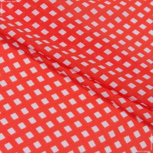 Тканини для блузок - Жоржет геометрія помаранчевий