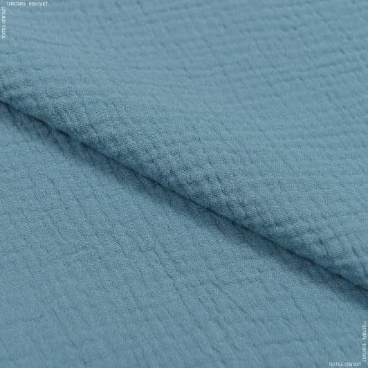 Тканини для дитячого одягу - Платтяний муслін колір морської хвилі