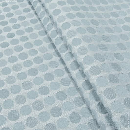 Тканини для декоративних подушок - Жакард Сеневрі горох т.лазурь, молочний