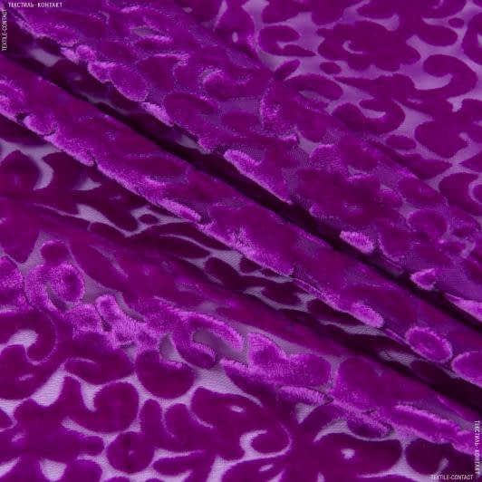 Тканини шовк - Пан-оксамит гілочки бузково-фіолетовий