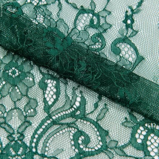 Ткани для блузок - Гипюр  темно-зеленый