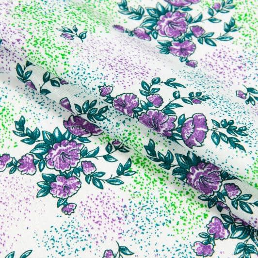 Ткани для одежды - Ситец 67-ТКЧ яблочный цвет фиолетовый