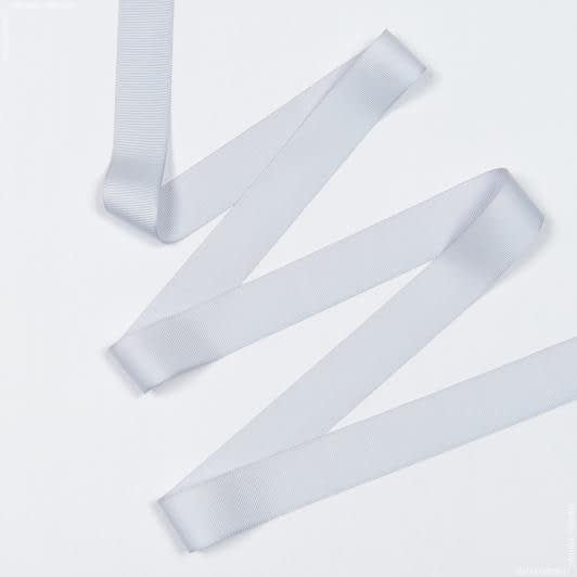 Тканини фурнітура для декора - Репсова стрічка Грогрен світло сіра 31 мм