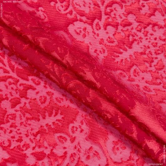 Тканини віскоза, полівіскоза - Платтяний жакард червоний