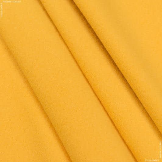 Ткани шерсть, полушерсть - Пальтовый трикотаж валяный желтый