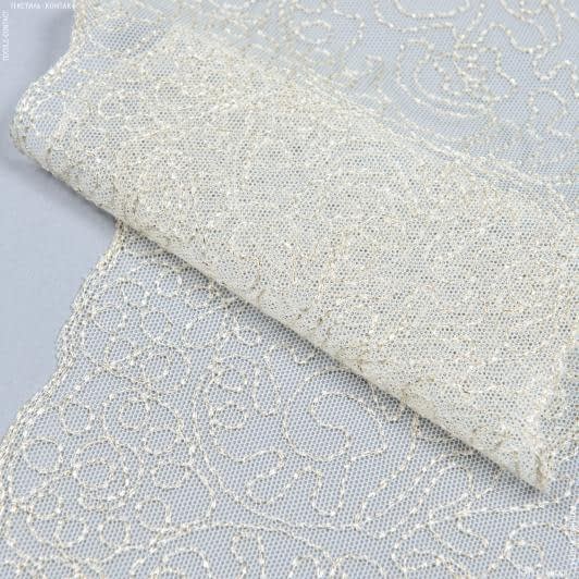Тканини весільна тканина - Декоративне мереживо Мускат золото 16 см