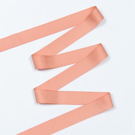 Тканини фурнітура для декора - Репсова стрічка Грогрен /GROGREN помаранчево-рожева 30 мм