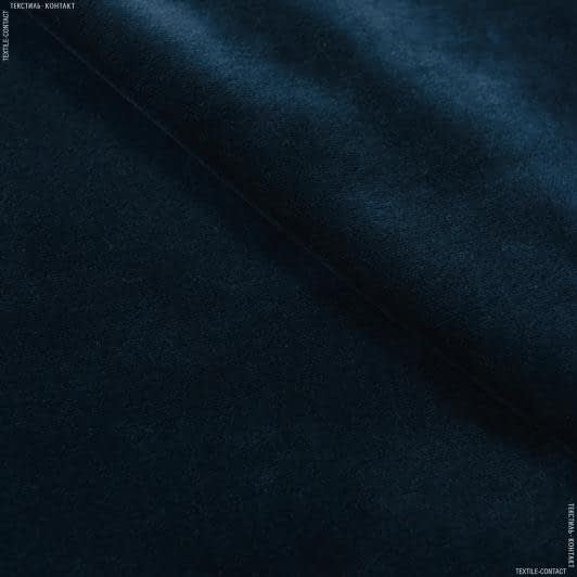 Ткани портьерные ткани - Велюр Асколи с огнеупорной пропиткой синий