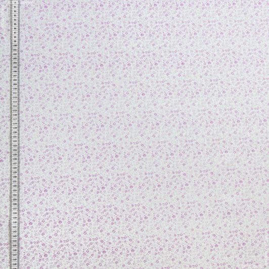 Ткани для детской одежды - Экокоттон арина фон белый, цветочки розовые