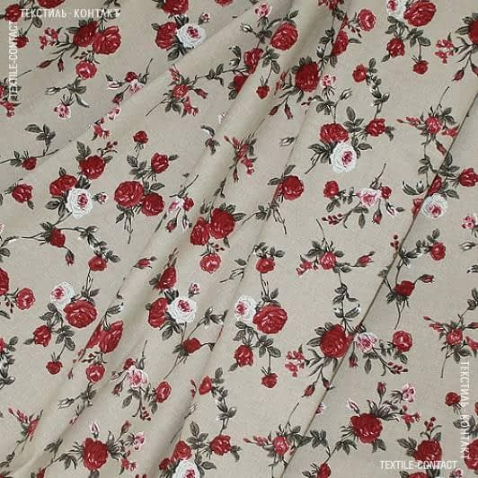 Тканини для штор - Декоративна тканина Амелія троянди бордові