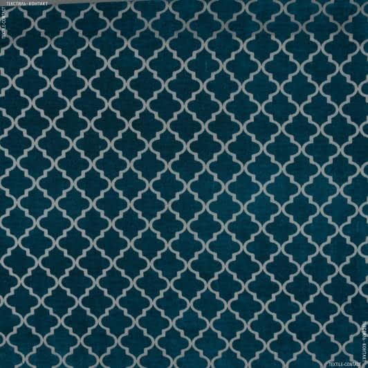 Ткани для декоративных подушек - Шенилл жаккард Марокканский ромб цвет аквамарин