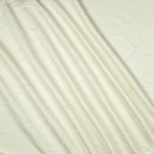 Ткани портьерные ткани - Портьерная ткань Муту /MUTY-98 вензель  цвет ванильный крем