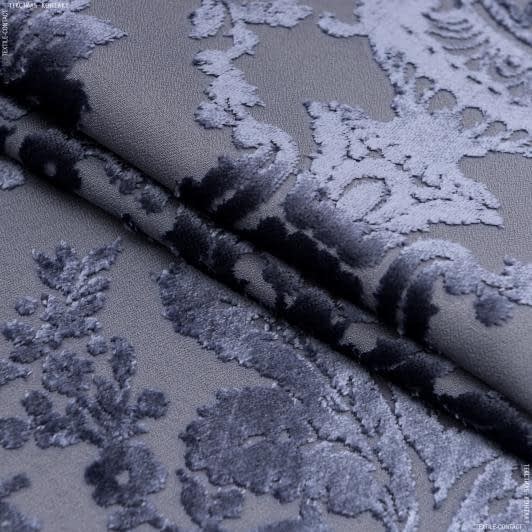 Тканини портьєрні тканини - Велюр жакард Віченца бузково-сизий