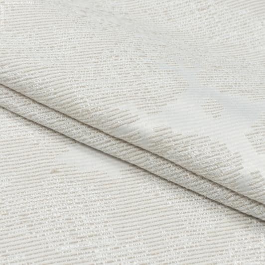 Тканини портьєрні тканини - Жаккард Поло абстракція св.бежево-молочний