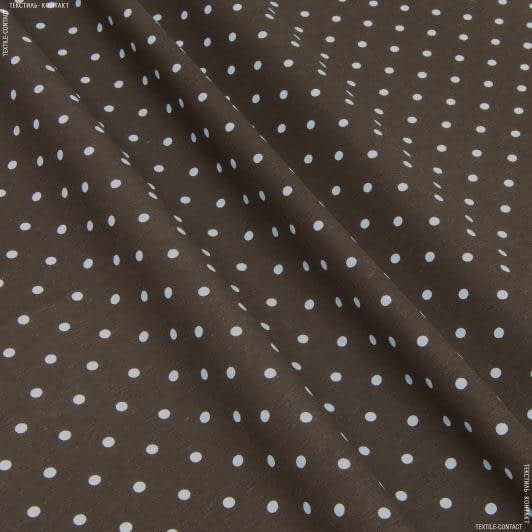 Ткани для квилтинга - Декоративная ткань Севилла горох коричневый