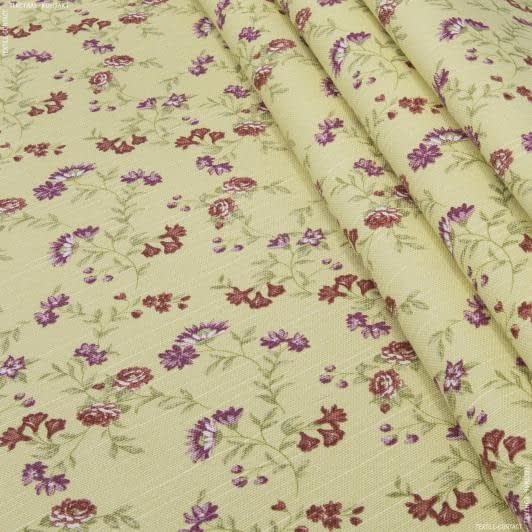 Тканини для рюкзаків - Декоративна тканина Саймул Манчестер квіти дрібні теракотові