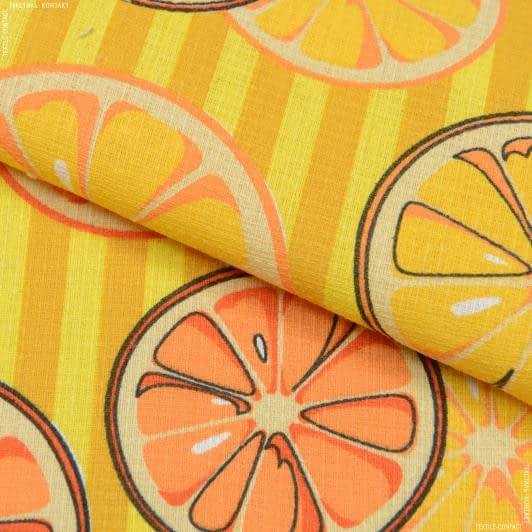 Ткани вафельная - Ткань полотенечная вафельная набивная апельсины