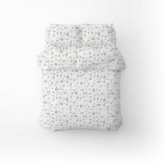 Ткани комплект постельного белья - Полутораспальный комплект постельного белья поплин детский тедди