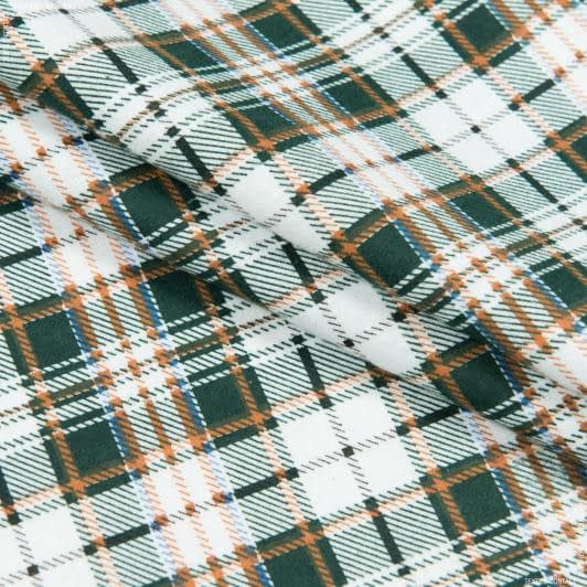 Ткани для рубашек - Фланель рубашечная клетка зеленый