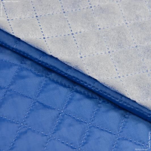 Тканини підкладкова тканина - Підкладка 190Т термопаяна  з синтепоном  100г/м  2см*2см волошковий