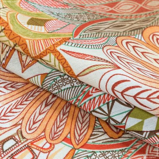 Ткани для декоративных подушек - Декоративная ткань паола цветы/paola  мандарин