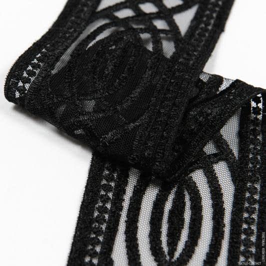 Тканини для білизни - Декоративне мереживо Ілона чорний  7.5 см