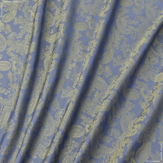 Тканини підкладкова тканина - Підкладковий жакард огірки хамелеон синій/золотий