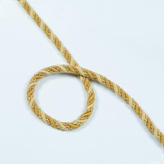 Тканини шнур декоративний - Шнур Базель колір золото d=10мм