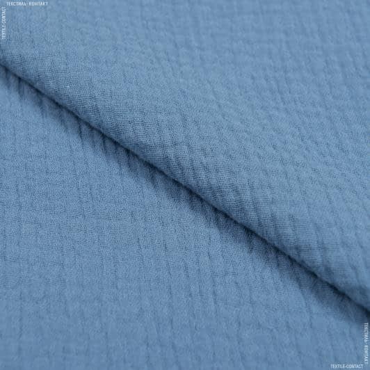 Тканини для суконь - Платтяний муслін сіро-синій