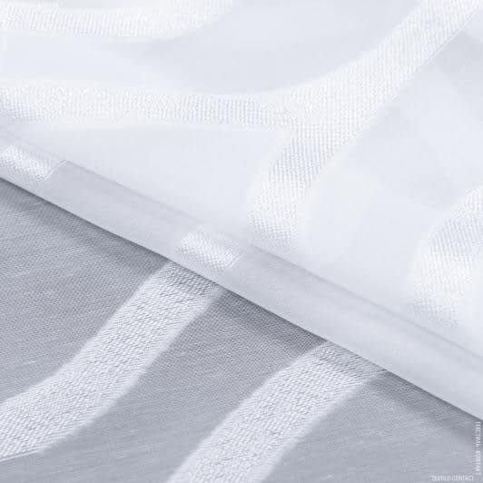 Тканини гардинні тканини - Тюль жаккард Альміра білий з обважнювачем