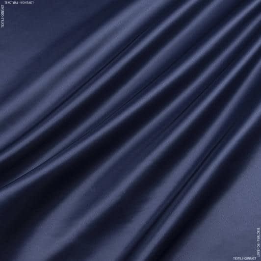 Ткани для римских штор - Декоративный атлас корсика  т.синий