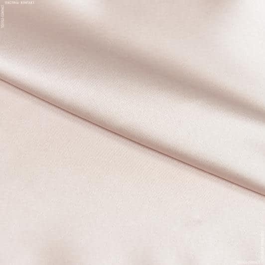 Тканини тканини софт - Атлас шовк стрейч рожево-бежевий