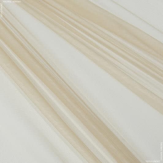 Тканини гардинні тканини - Тюль сітка  міні Грек   золото-беж