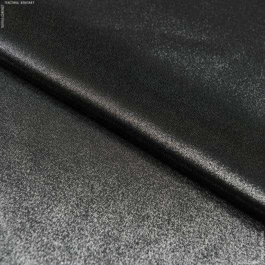 Тканини для блузок - Атлас платтяний KIRAN FOIL напилення срібло на чорному