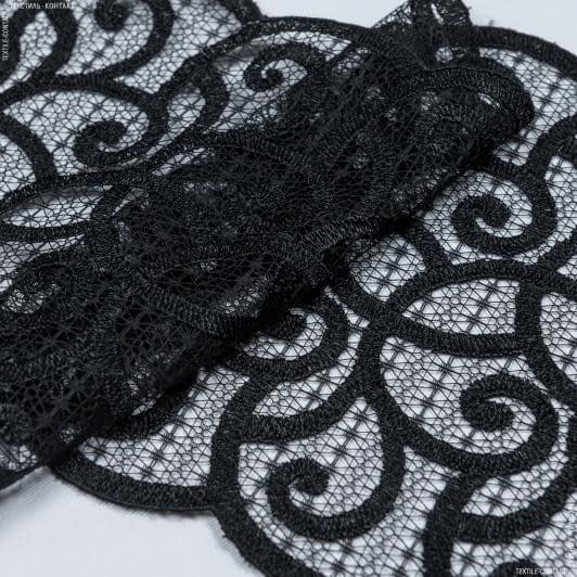 Тканини фурнітура і аксесуари для одягу - Мереживо чорне 19см