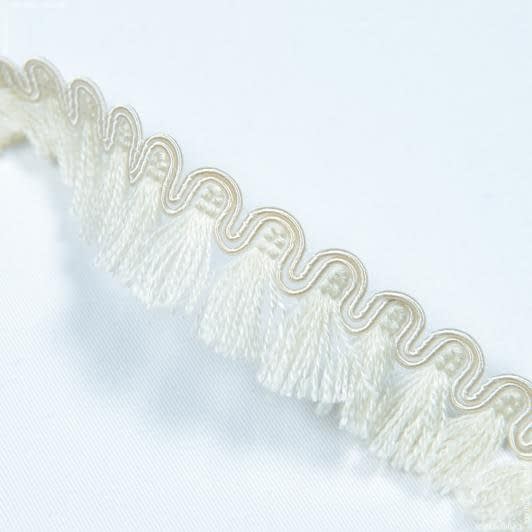 Ткани для одежды - Бахрома кисточки Кира матовая кремовый 30 мм (25м)