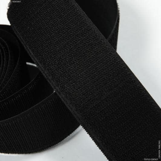 Ткани для дома - Липучка Велкро пришивная жесткая часть черная 50мм/25м