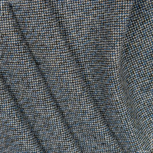 Тканини для верхнього одягу - Пальтовий твід Сонет  чорно-біло-синій