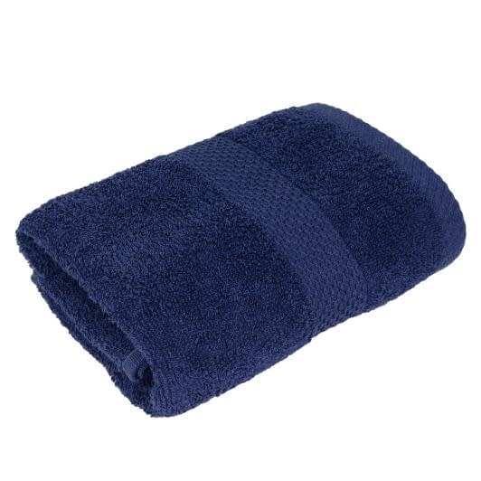 Ткани махровые полотенца - Полотенце маровое с бордюром 40х70 см т./синий